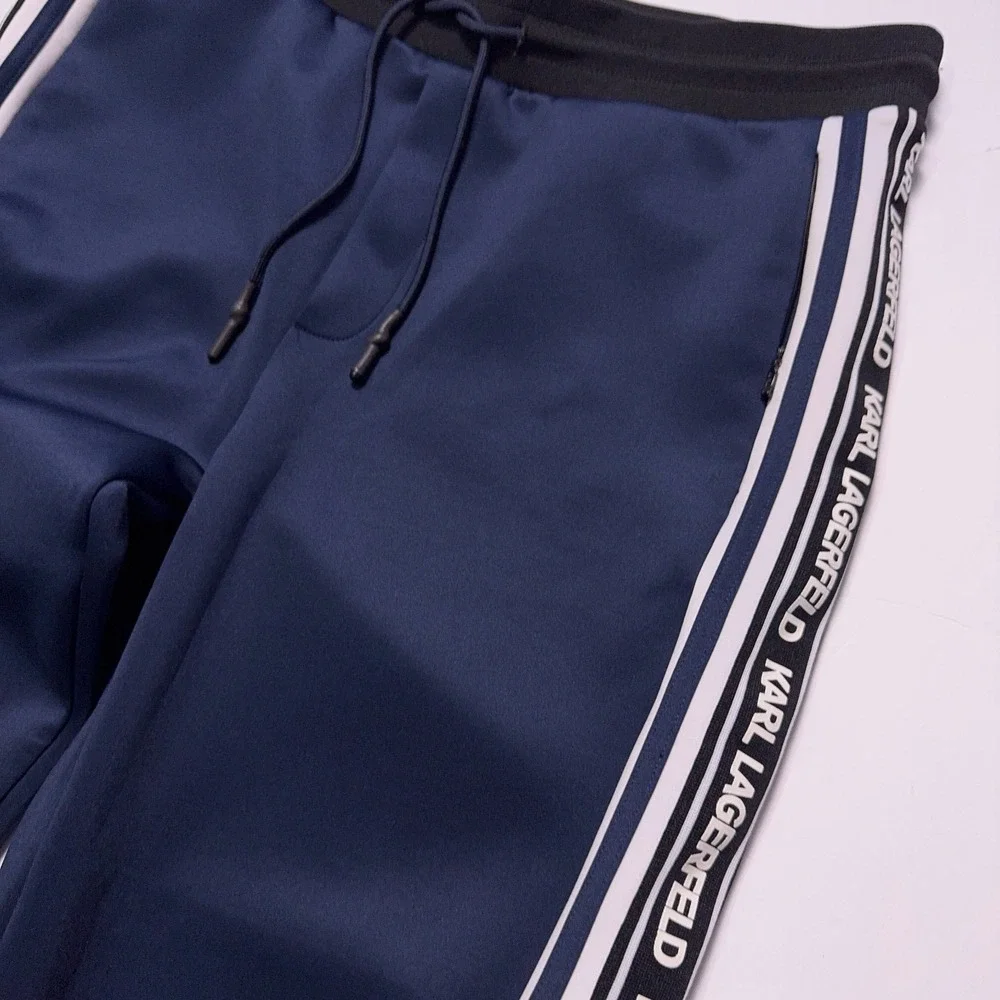 Karl Lagerfeld‎ Paris Jogger Sweatpants Mens Large Blue Colorblock Track